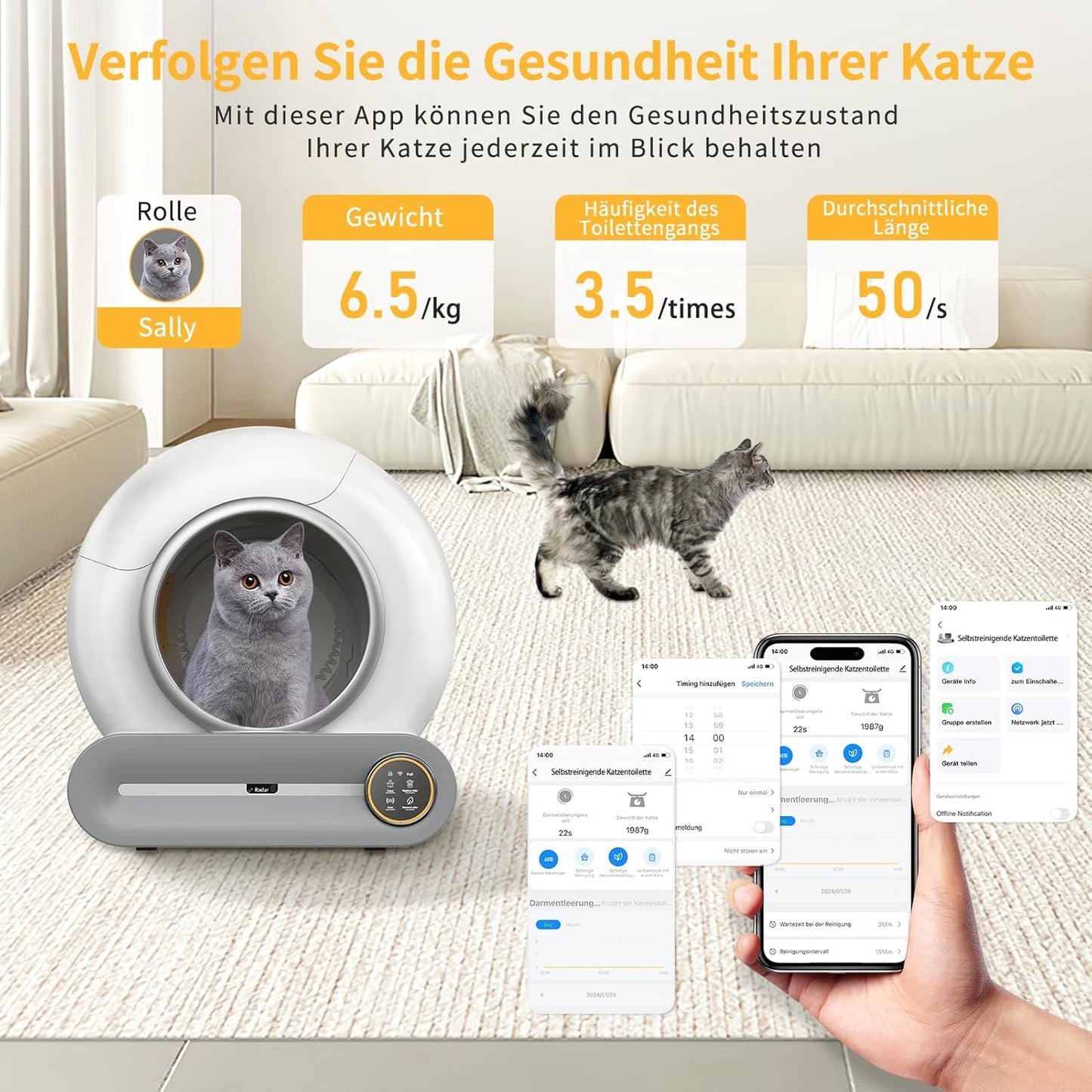Litter CONNECT™ Vernetztes, Selbstreinigendes Katzenklo